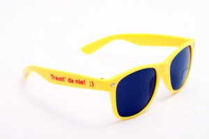 bedruckte Sonnenbrille mit Logo selbst gestalten & selbst designen | Werbeartikel | Promobrille