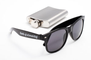 bedruckte Sonnenbrille mit Logo selbst gestalten & selbst designen | Werbeartikel | Promobrille