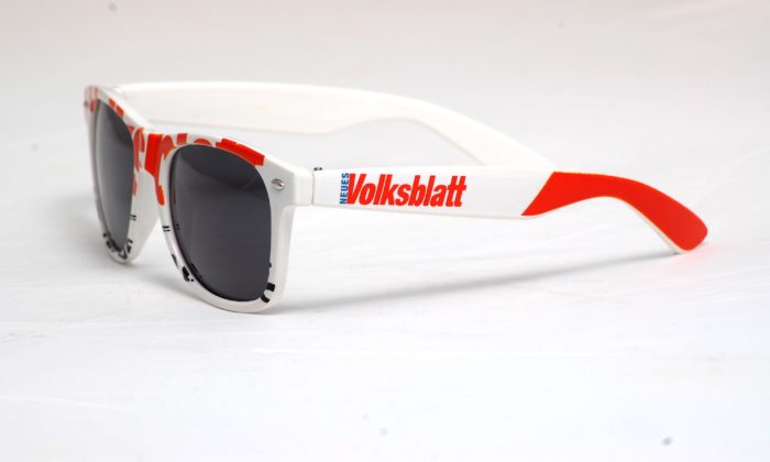 bedruckte Sonnenbrille mit Logo selbst gestalten & selbst designen | Werbeartikel | Promobrille