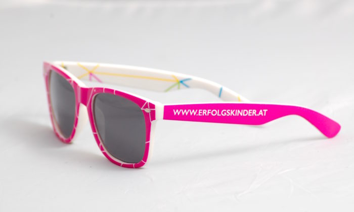 bedruckte Sonnenbrille mit Logo selbst gestalten & selbst designen | Werbeartikel | Promobrille