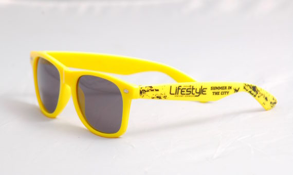 bedruckte Sonnenbrille mit Logo selbst gestalten & selbst designen | Werbeartikel | Promobrille