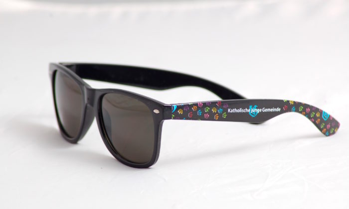 bedruckte Sonnenbrille mit Logo selbst gestalten & selbst designen | Werbeartikel | Promobrille