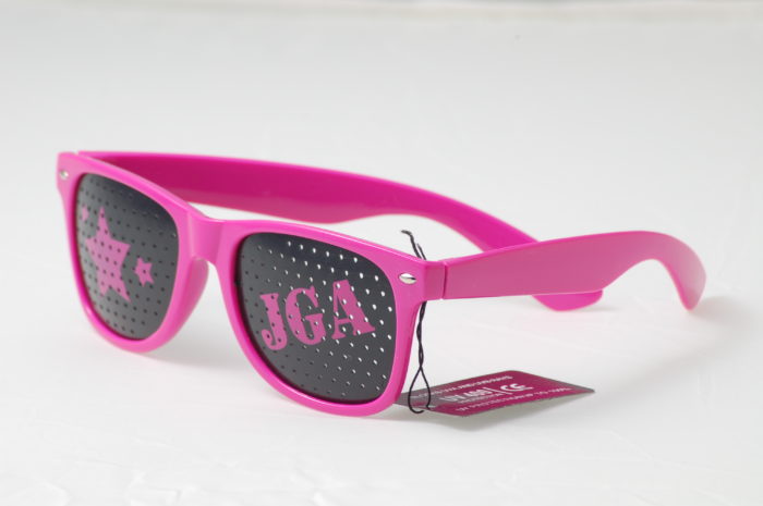 werbeartikel sonnenbrille bedruckt JGA frontdruck