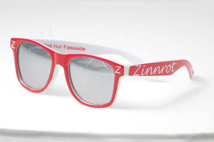 werbeartikel sonnenbrille zinnrot