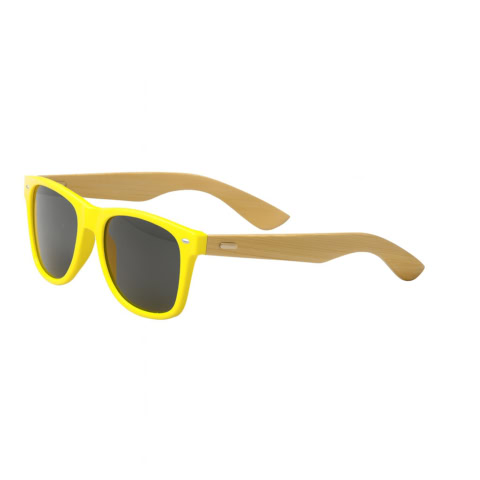 Sonnenbrille Bambus – gelb mit Ihrem Logo