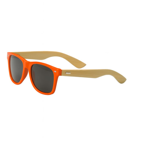 Sonnenbrille Bambus – orange mit Ihrem Logo