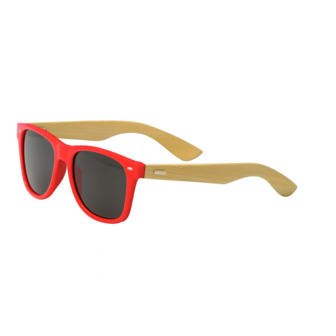 Sonnenbrille Bambus – rot mit Ihrem Logo