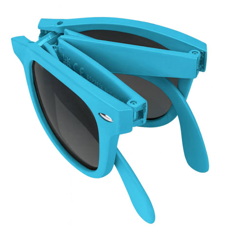 Sonnenbrille RaySun – faltbar – hellblau mit Ihrem Logo