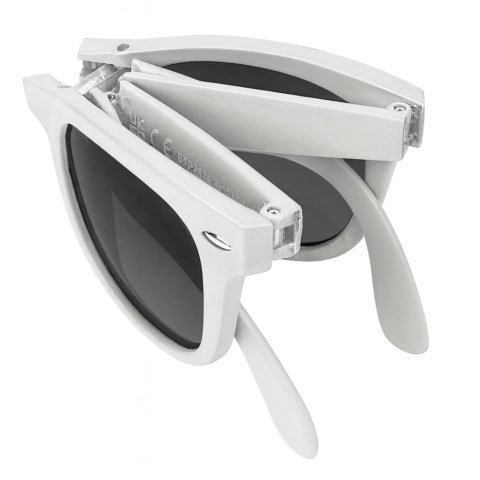 Sonnenbrille RaySun – faltbar – weiß mit Ihrem Logo