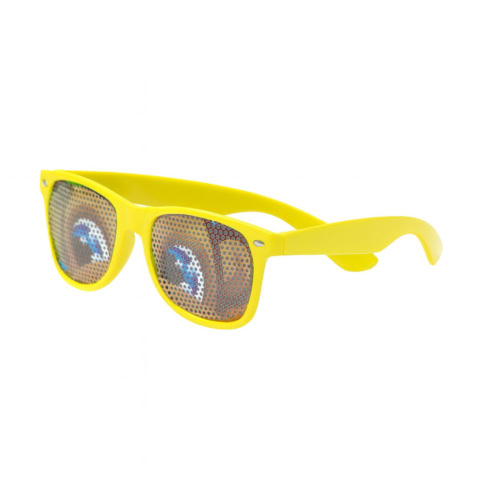 Sonnenbrille Raster – gelb mit Ihrem Logo