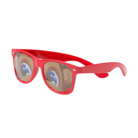 Sonnenbrille Raster – rot mit Ihrem Logo