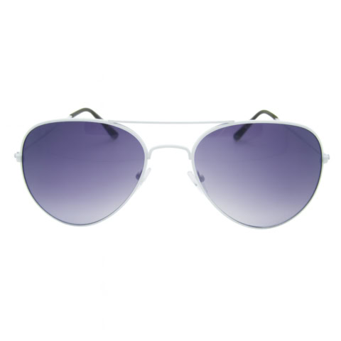 Sonnenbrille Aviator – weißer Rahmen mit Ihrem Logo